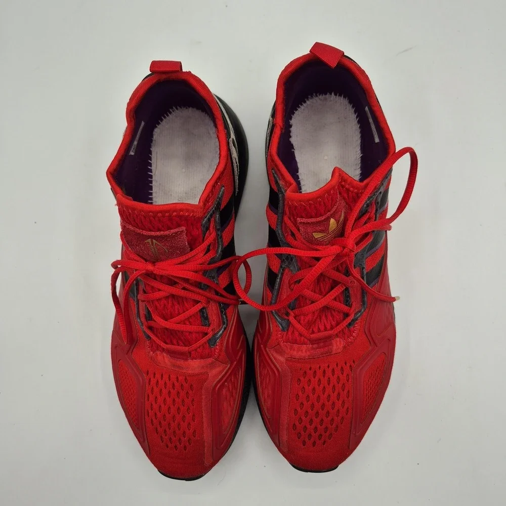 Adidas ZX 2K Boost Shoes Mens Size 10 Red Animal Print Low Top Sneakers FZ5414